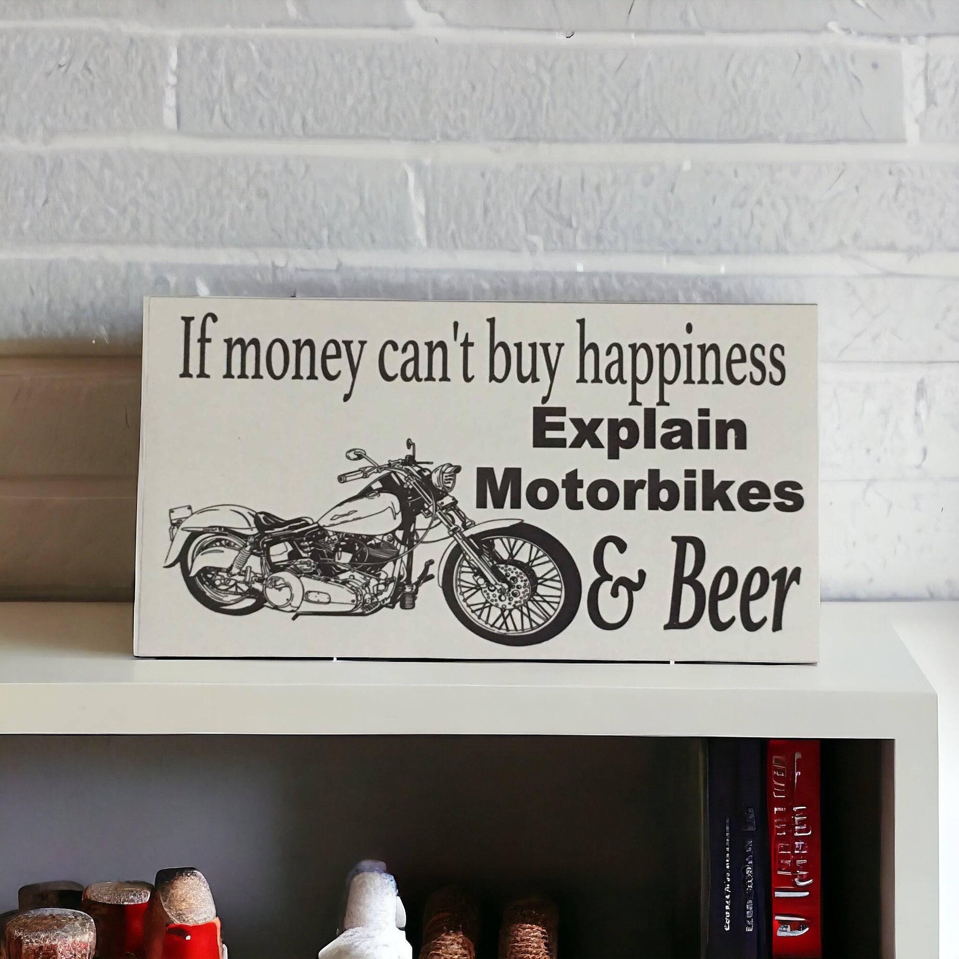 Motorbike Motorcycle Beer Sign - The Renmy Store Homewares & Gifts 