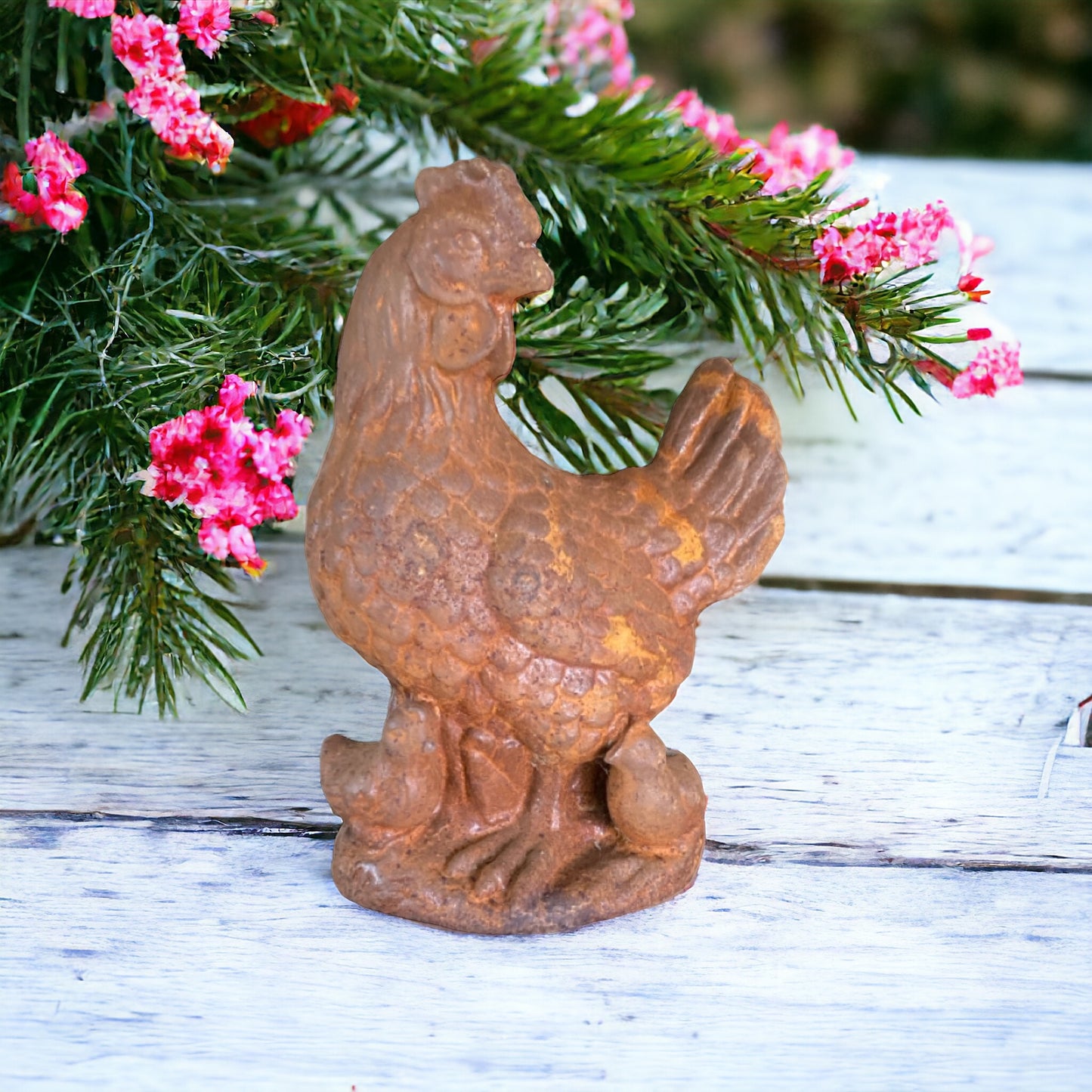 Chicken Chicks Rustic Cast Iron Garden - The Renmy Store Homewares & Gifts 