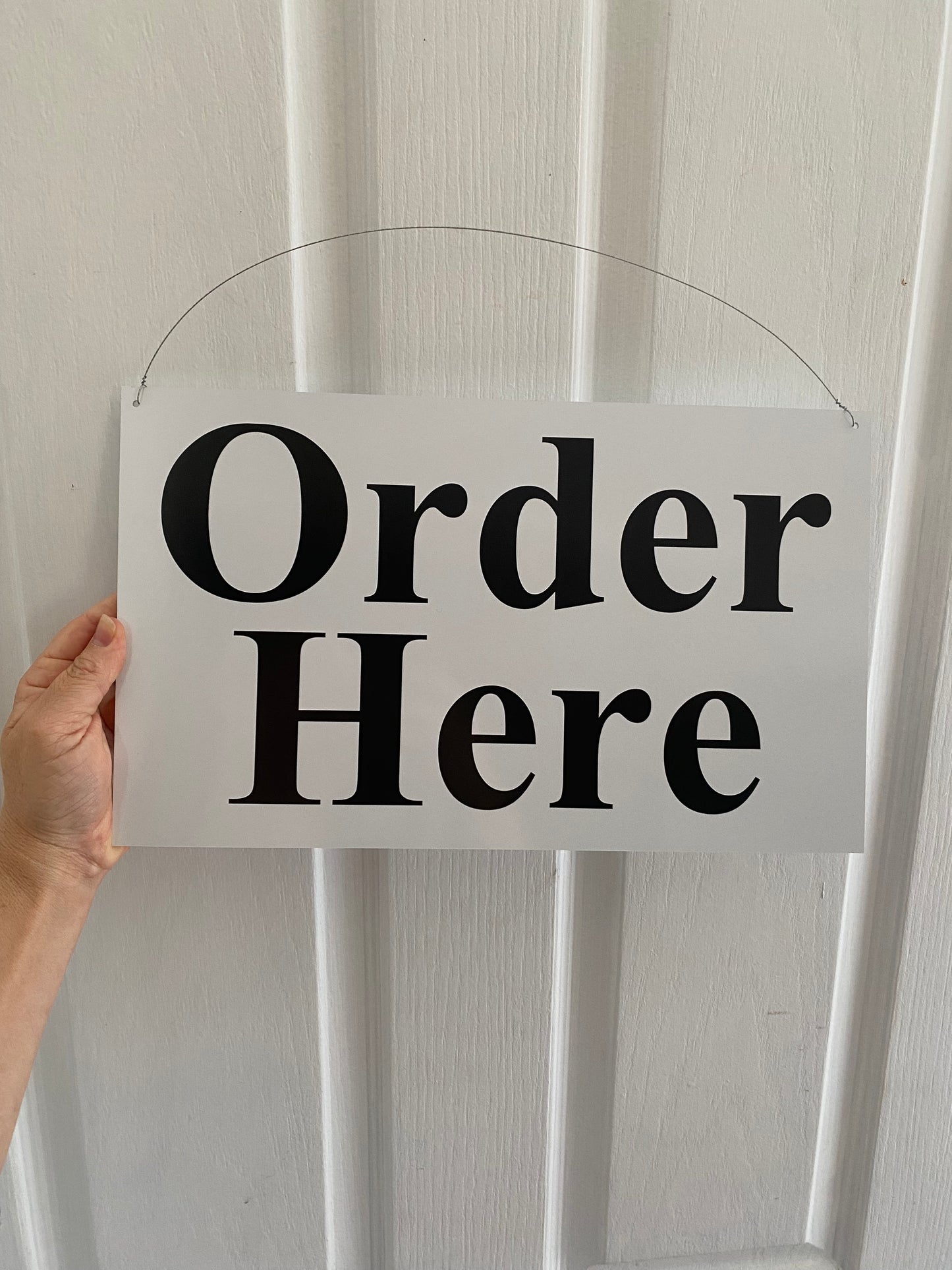 Order Here Sign Custom White | Café Restaurant Business Signage Australia