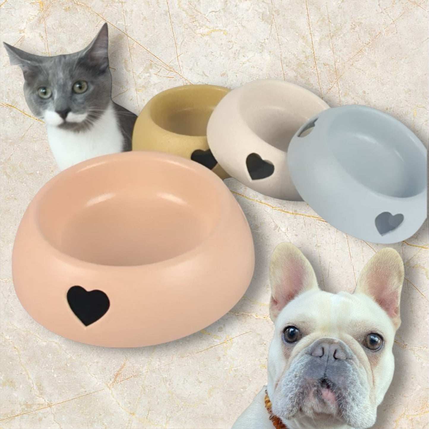 Dog Cat Paws Heart Love Bowls