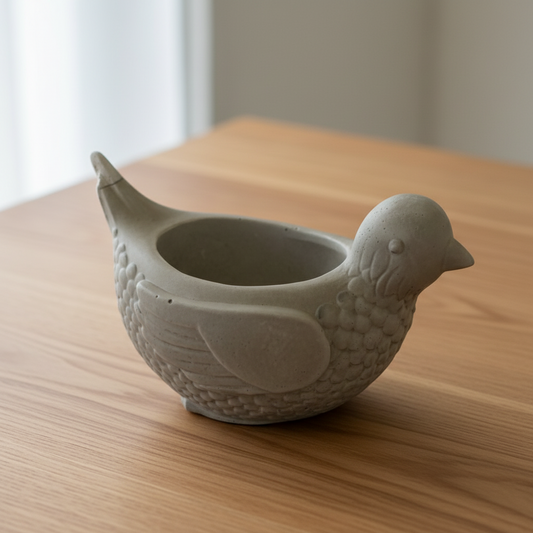Planter Pot Pigeon Bird Aussie Handmade Concrete