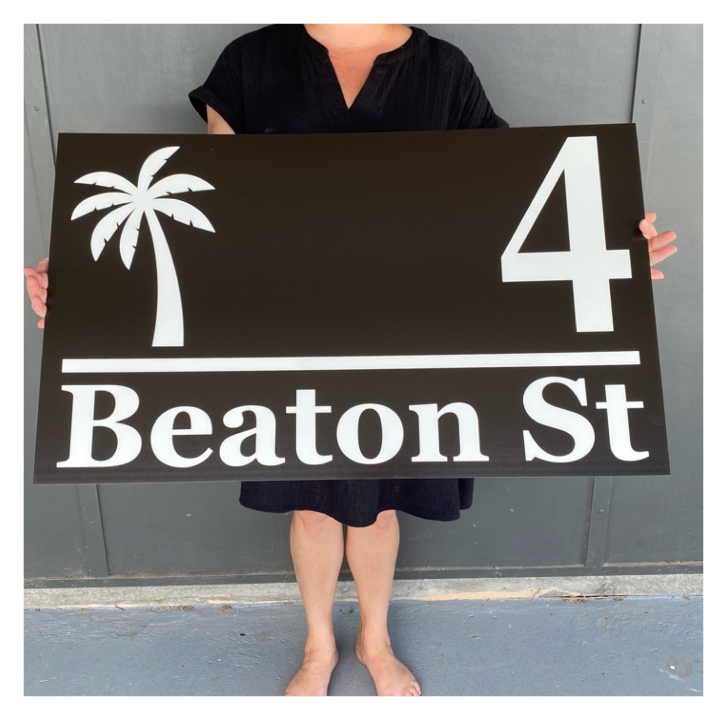 Personalised Street Number Address Palm Sign