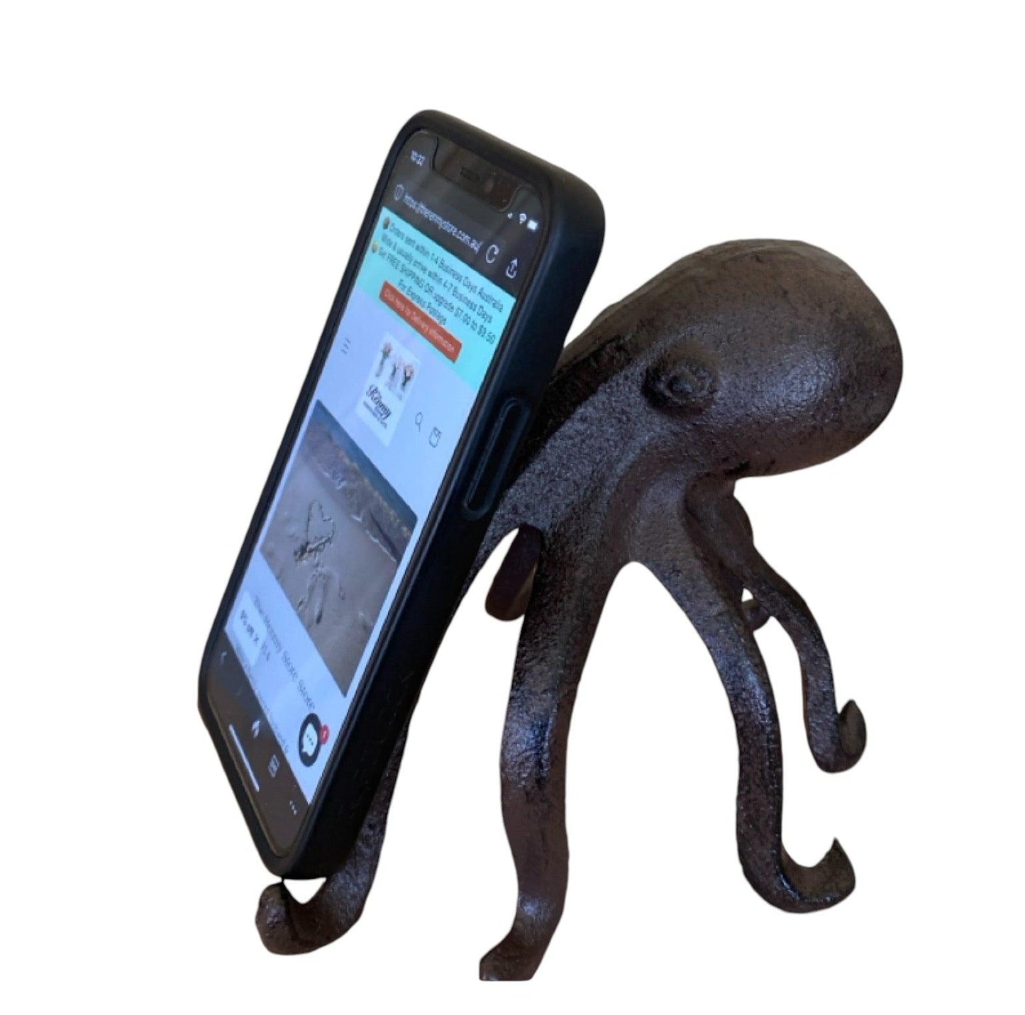 Phone Holder Cast Iron Octopus Ornament - The Renmy Store Homewares & Gifts 