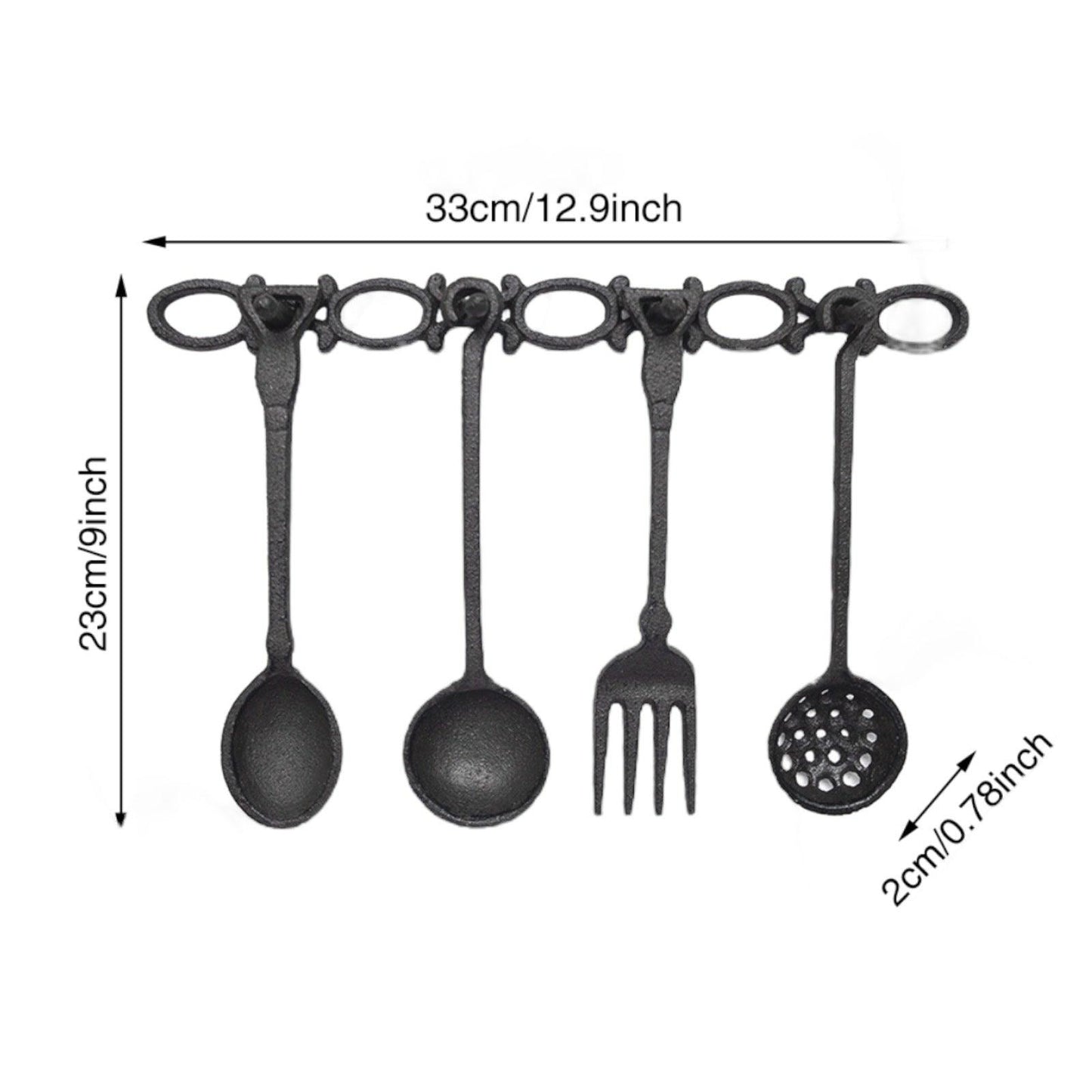 Utensil Kitchen Cast Iron Accessories Wall Set Rustic - The Renmy Store Homewares & Gifts 