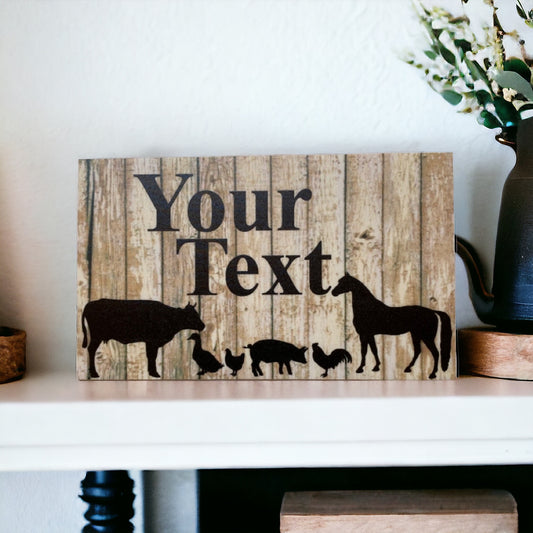 Country Custom Personalised Animals Sign