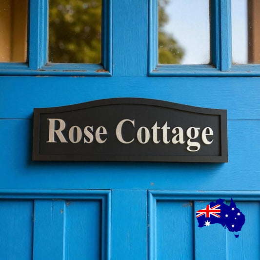 Cottage House Residence Timber Wood Custom Personalised Sign