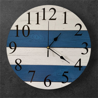 Clock Wall Navy White Blue Wood Rustic Aussie Made