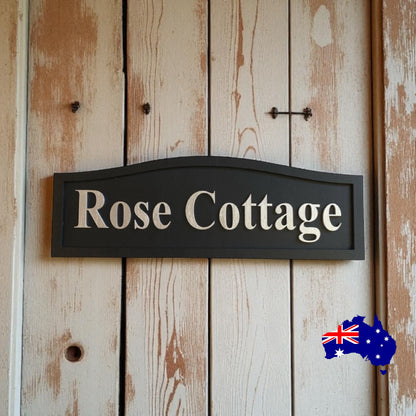 Cottage House Residence Timber Wood Custom Personalised Sign