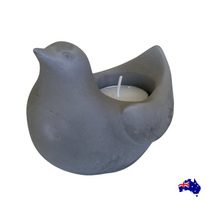Bird Birdie Tealight Candle Holder Aussie Handmade Concrete