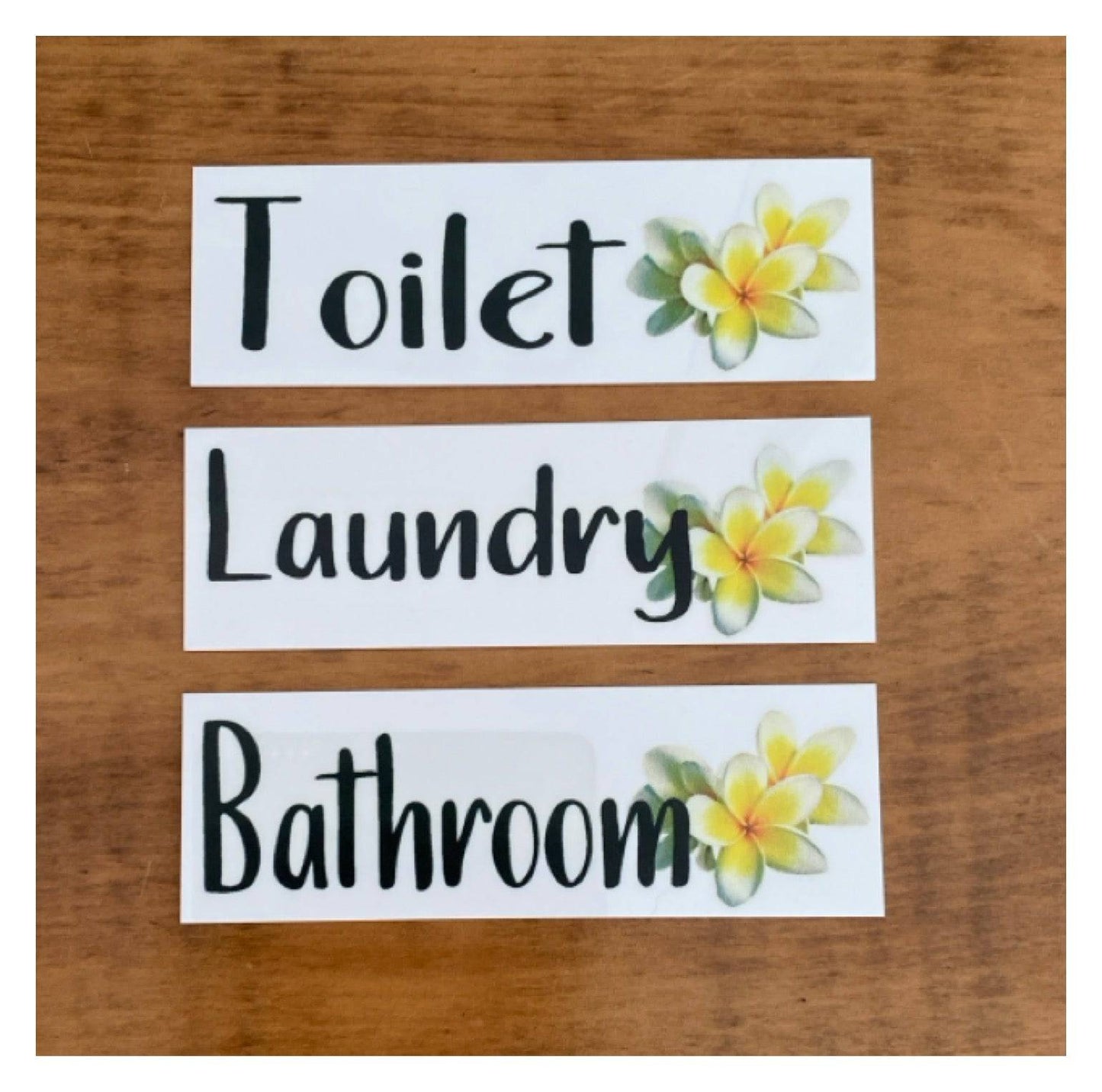 Frangipani Toilet Laundry Bathroom Door Sign - The Renmy Store Homewares & Gifts 