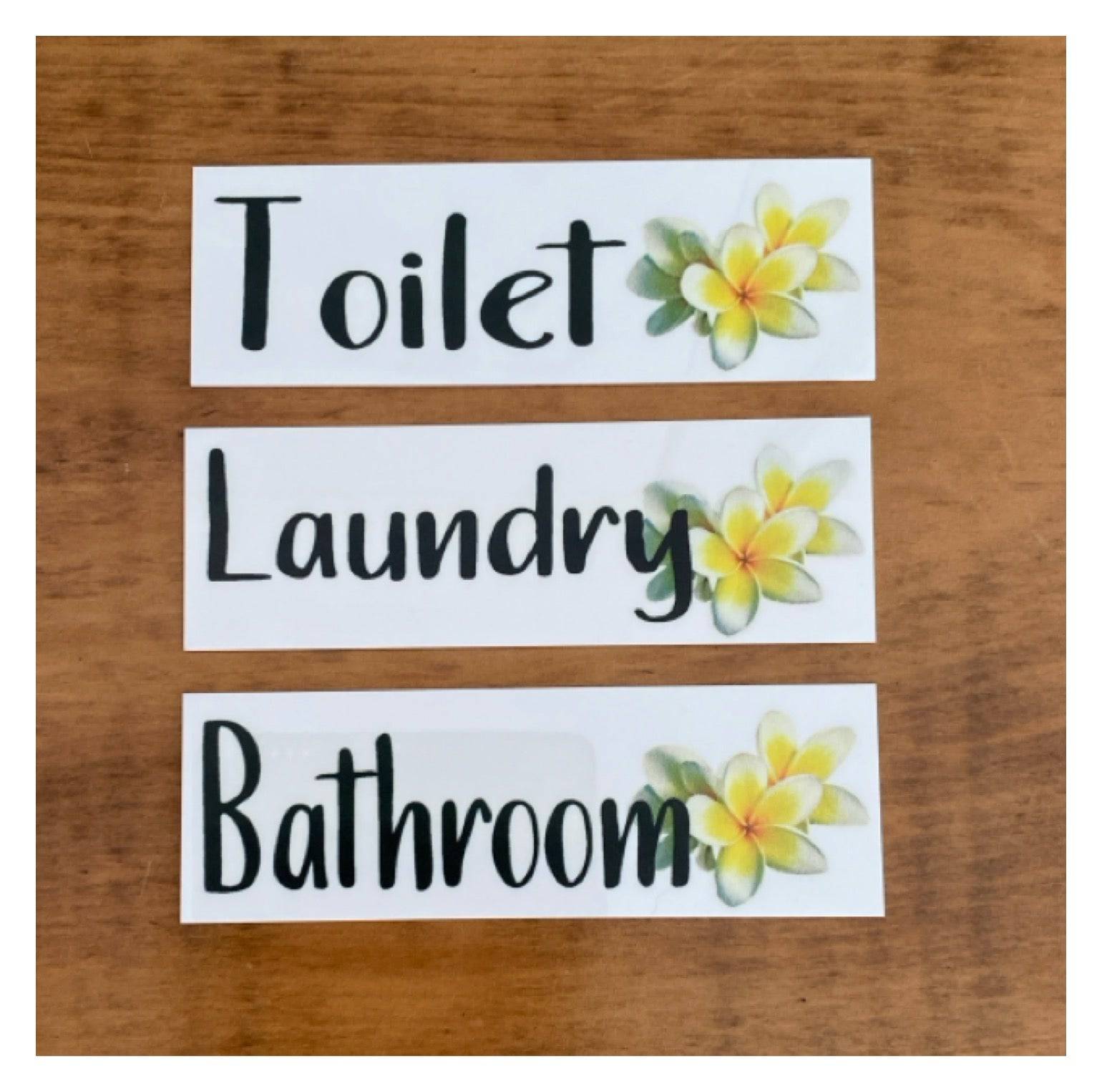 Frangipani Toilet Laundry Bathroom Door Sign - The Renmy Store Homewares & Gifts 