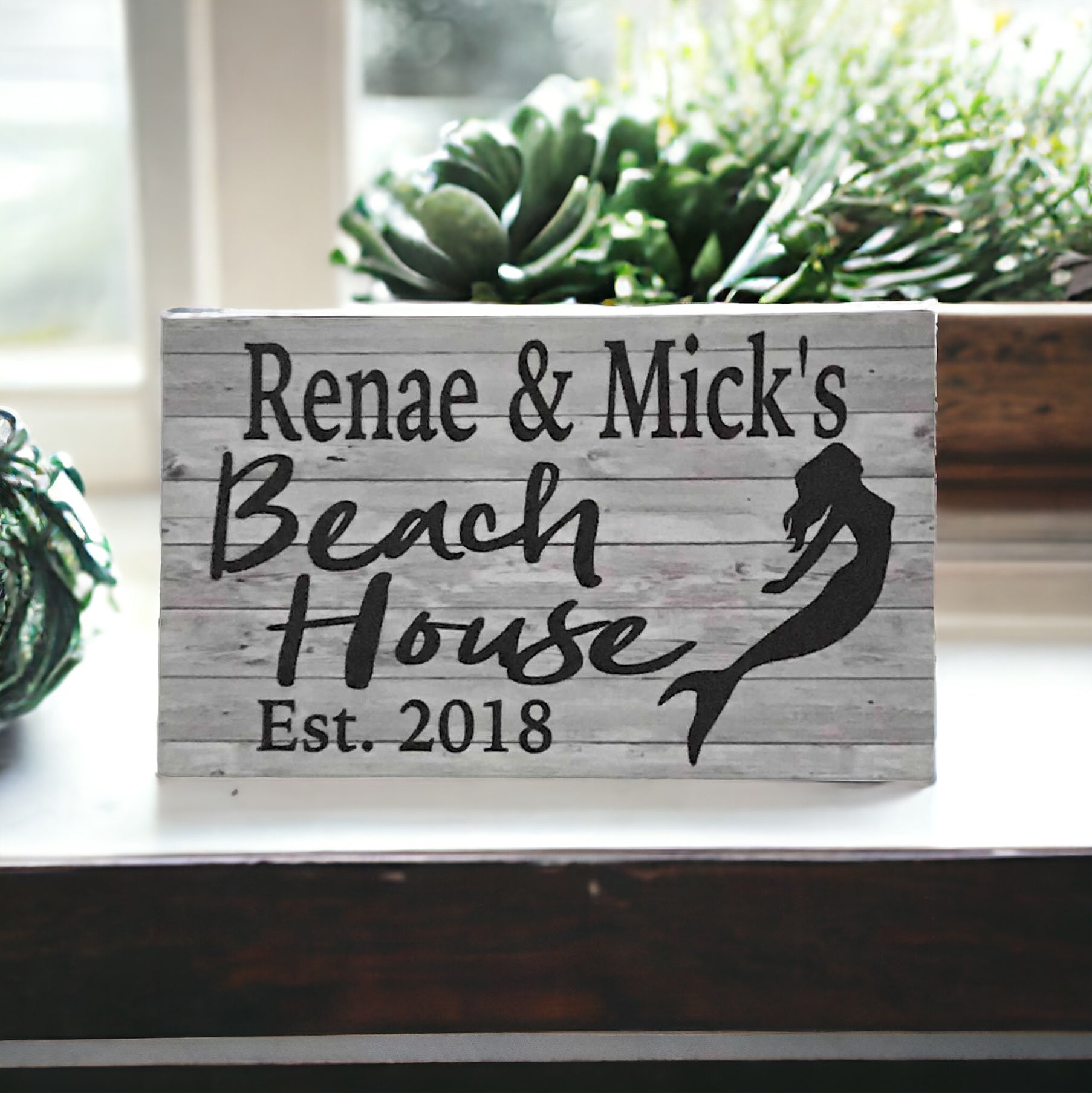 Beach House Custom Mermaid Sign - The Renmy Store Homewares & Gifts 