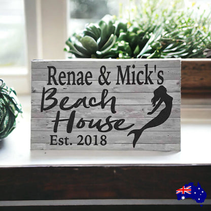 Beach House Custom Mermaid Sign - The Renmy Store Homewares & Gifts 