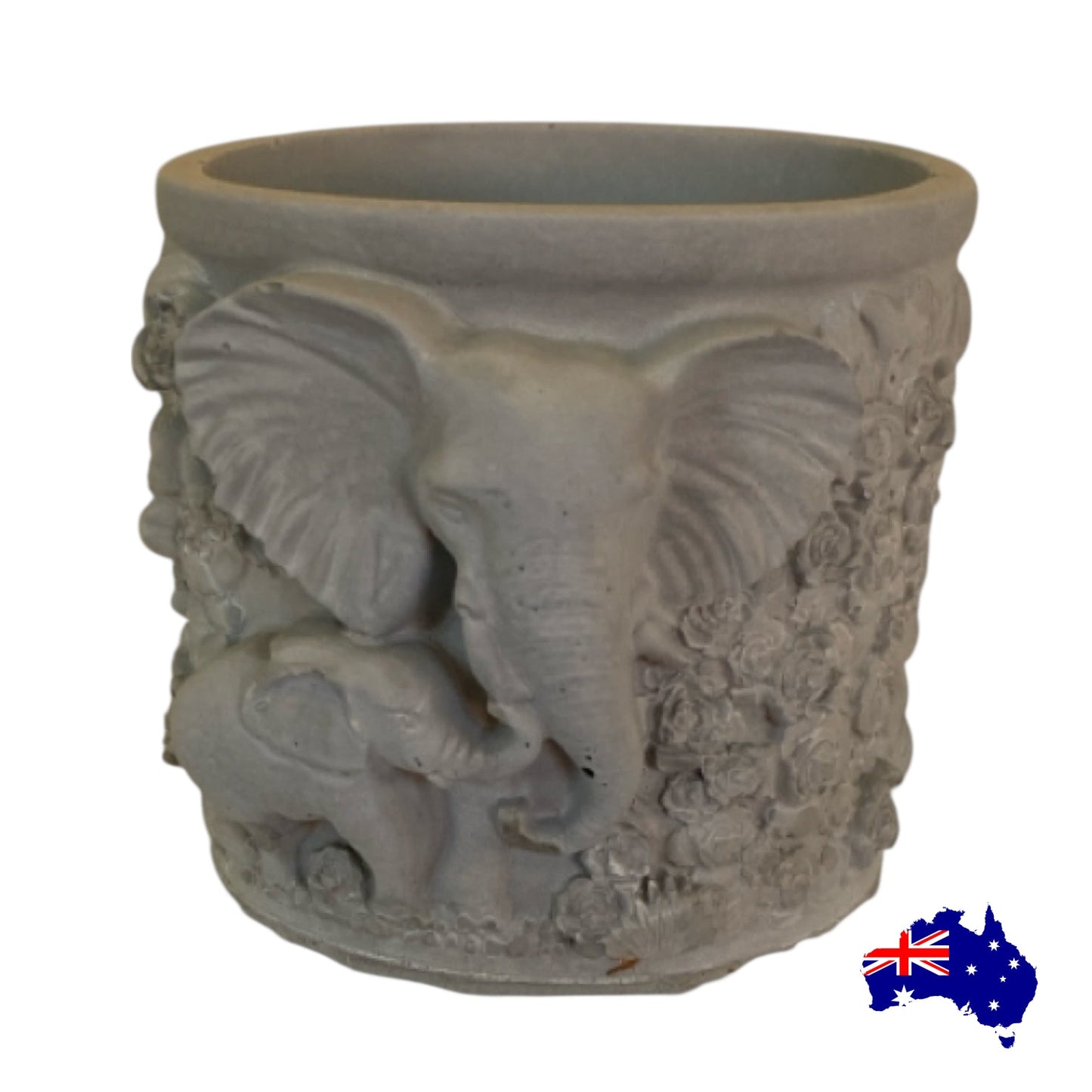 Planter Pot Elephant Mum Baby Aussie Handmade Concrete