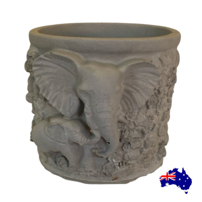 Planter Pot Elephant Mum Baby Aussie Handmade Concrete