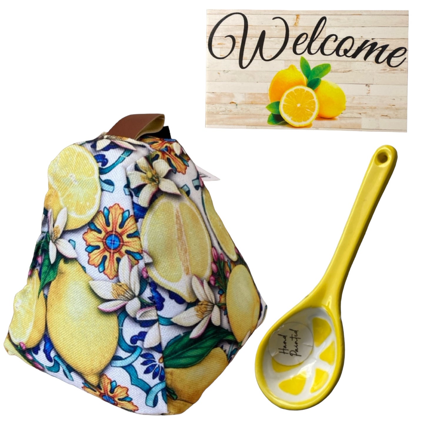 Lemon Door Stop Welcome Sign and Spoon Gift Set - The Renmy Store Homewares & Gifts 