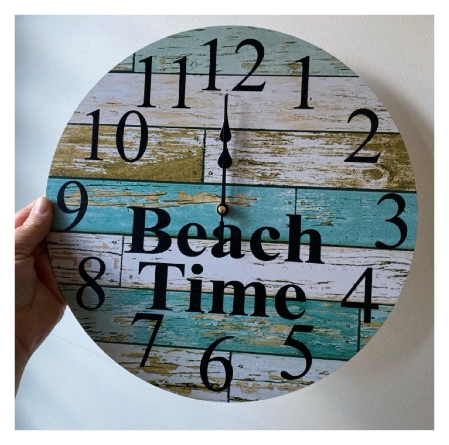 Clock Wall Wooden Blue Custom Personalised Aussie Made - The Renmy Store Homewares & Gifts 