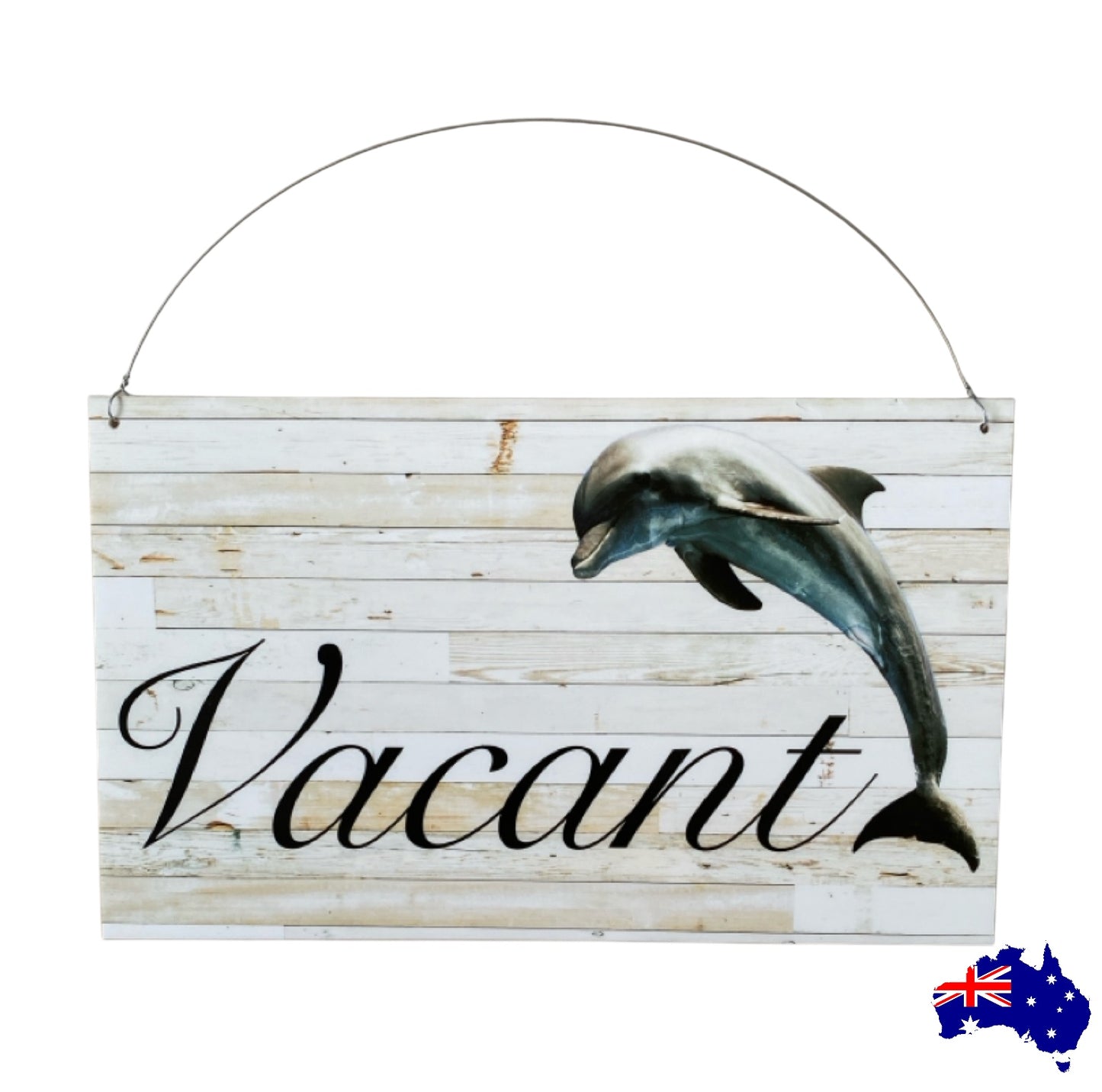 Dolphin Occupied Vacant Toilet Bathroom Door Beach Sign