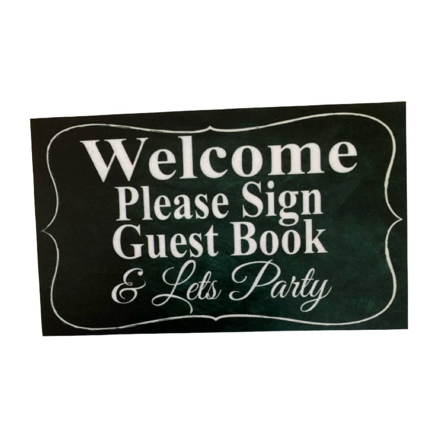 Sign The Guest Book Party Wedding Event Sign - The Renmy Store Homewares & Gifts 