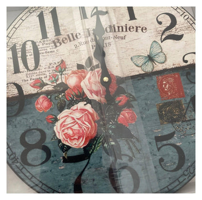 Clock Wall Rose French Country Belle 34cm - The Renmy Store Homewares & Gifts 