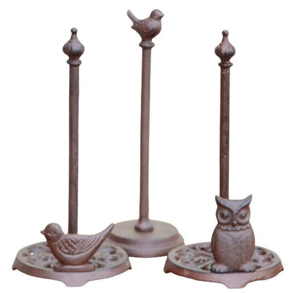 Paper Towel Holder Bird Owl Cast Iron - The Renmy Store Homewares & Gifts 