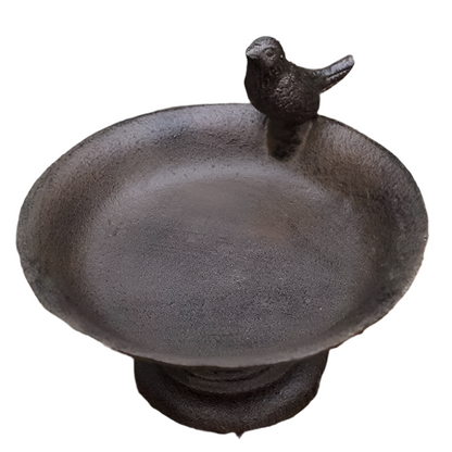 Bird Feeder Cast Iron Antique Rustic Round