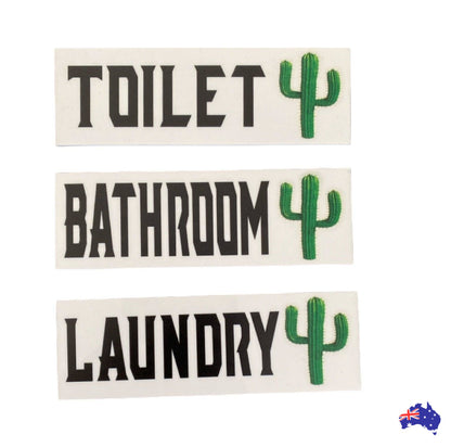 Cactus Toilet Laundry Bathroom Door Sign - The Renmy Store Homewares & Gifts 