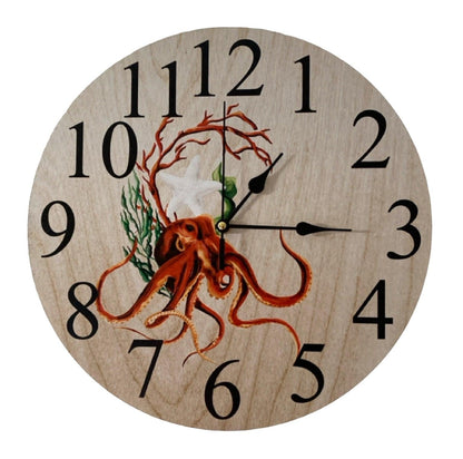 Clock Wall Octopus Ocean Beach Sea House Aussie Made - The Renmy Store Homewares & Gifts 