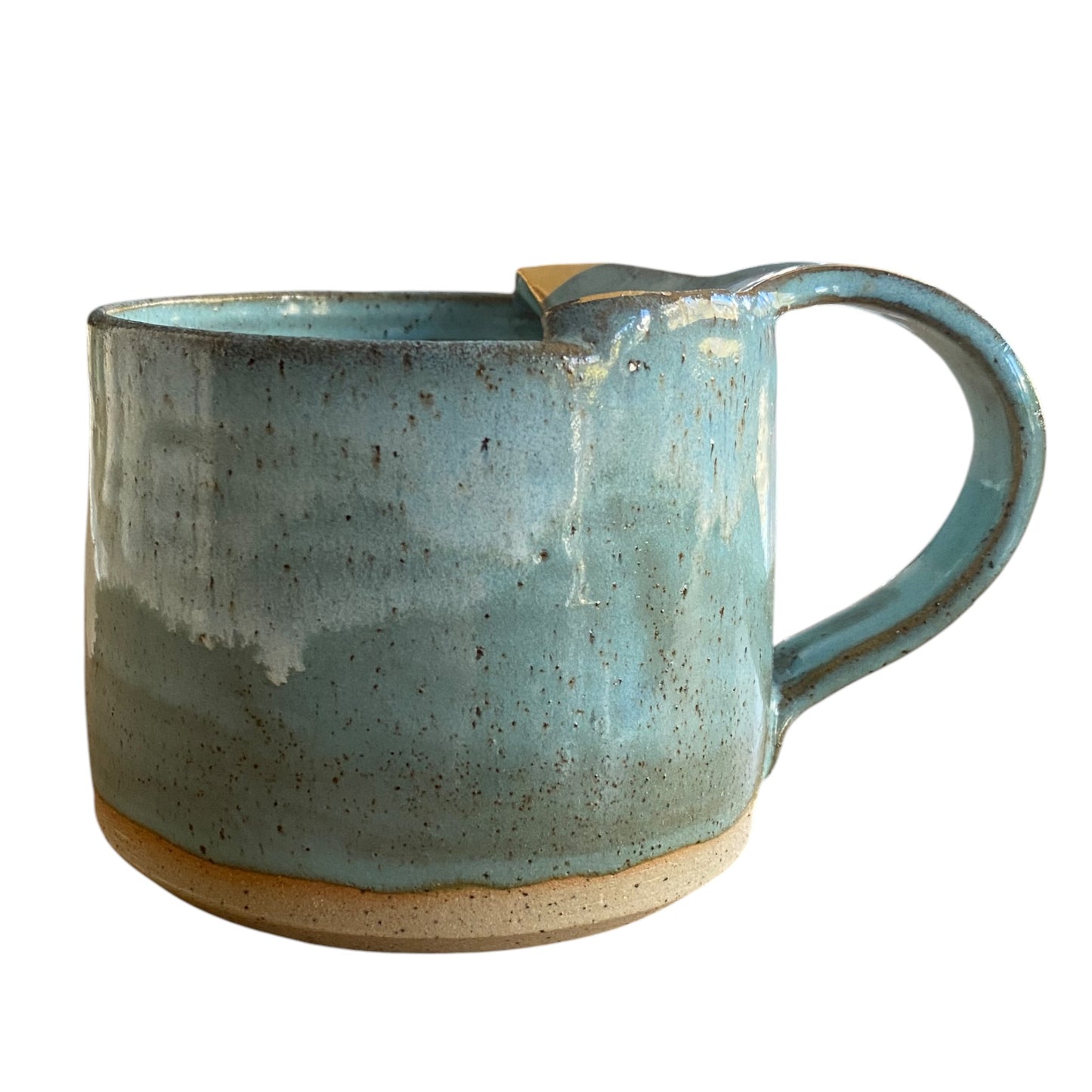 Handmade Whale Tail Aqua Gold Ceramic Mug | Aussie Made Wolf and Clay Coastal Gift