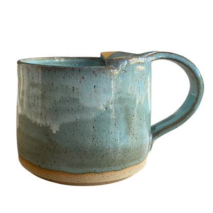 Handmade Whale Tail Aqua Gold Ceramic Mug | Aussie Made Wolf and Clay Coastal Gift