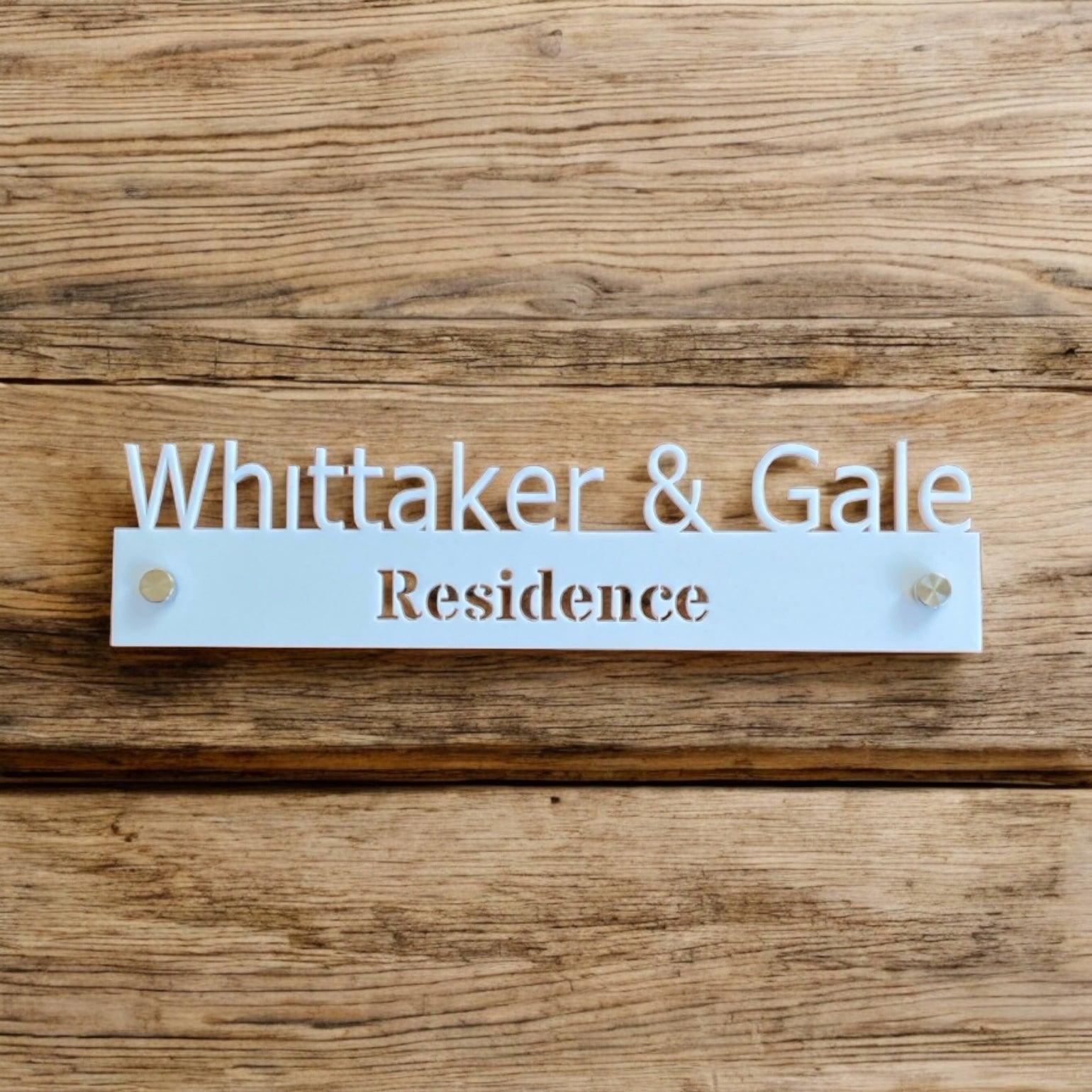 Personalised Residence Family Surname White House Custom Sign - The Renmy Store Homewares & Gifts 