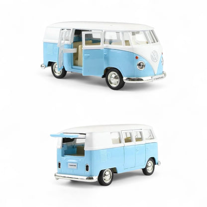 VW Kombi Van Blue Metal Model Car 13cm | Retro Coastal Decor & Gift