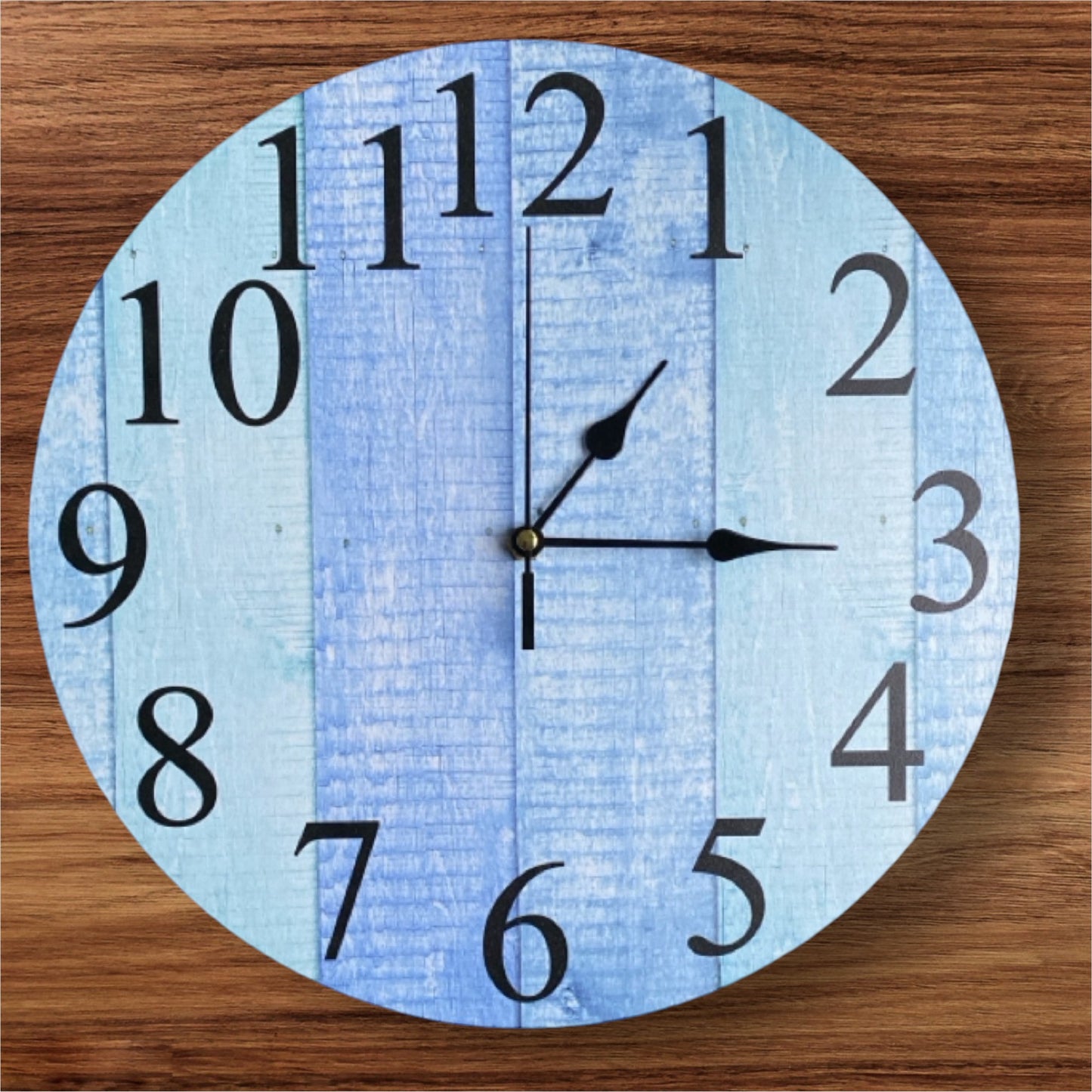 Clock Wall Timber Rustic Blue Aqua Aussie Made