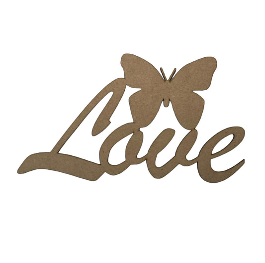 Love Butterfly MDF Timber DIY Raw - The Renmy Store Homewares & Gifts 