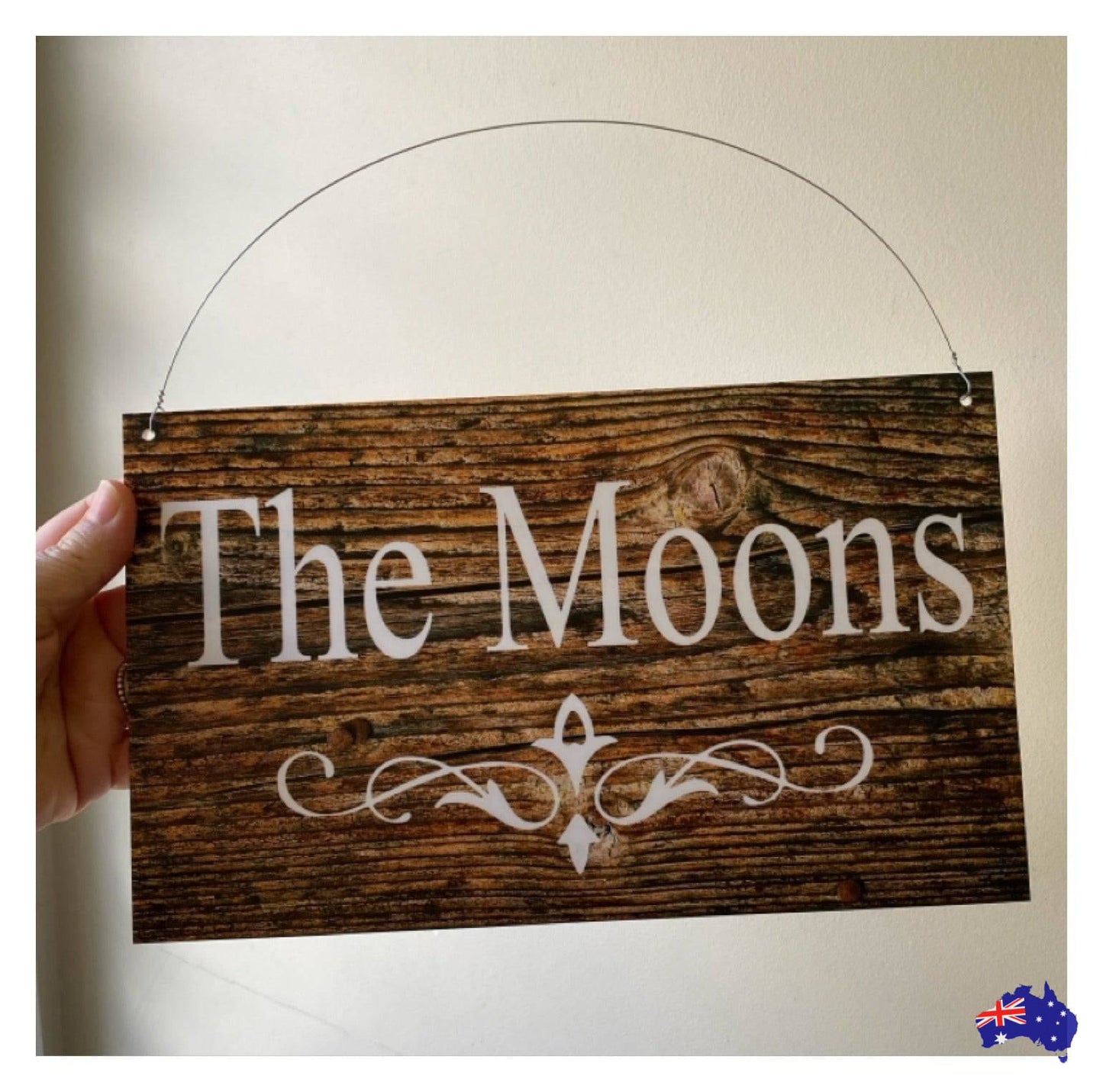 Custom Personalised Dark Wood Look Sign - The Renmy Store Homewares & Gifts 