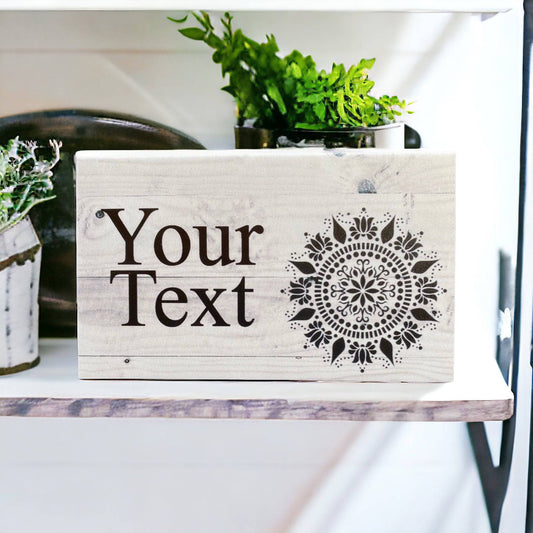 Mandala Grey Personalised Custom Sign - The Renmy Store Homewares & Gifts 