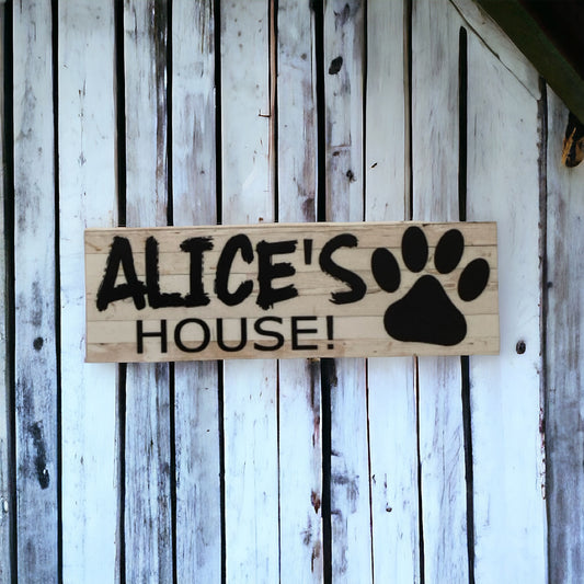 Dog Kennel House Custom Personalised Rustic Pets Name Sign - The Renmy Store Homewares & Gifts 