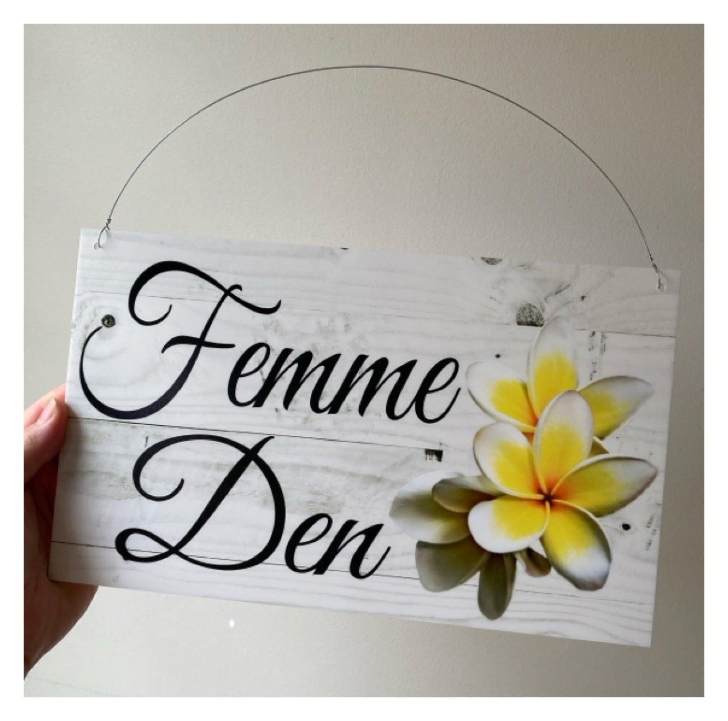 Frangipani Custom Wording Text Name Sign