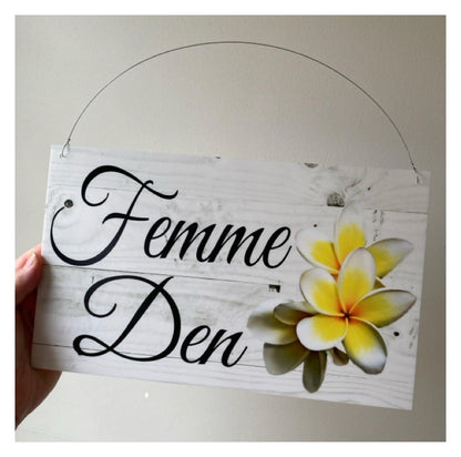 Frangipani Custom Wording Text Name Sign