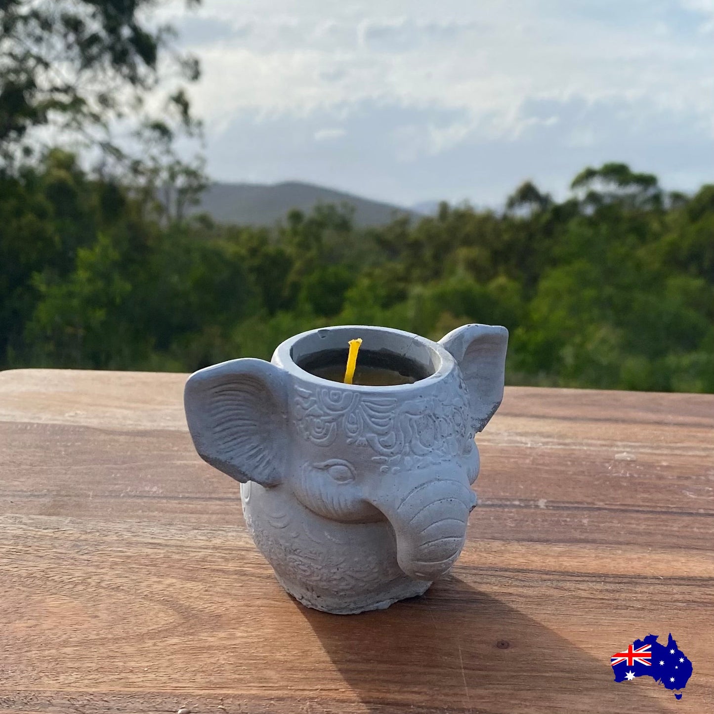 Pure Beeswax Elephant Boho Candle Aussie Handmade