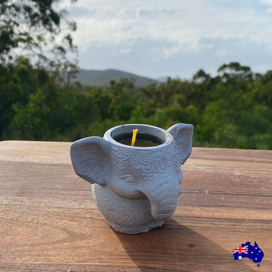 Pure Beeswax Elephant Boho Candle Aussie Handmade
