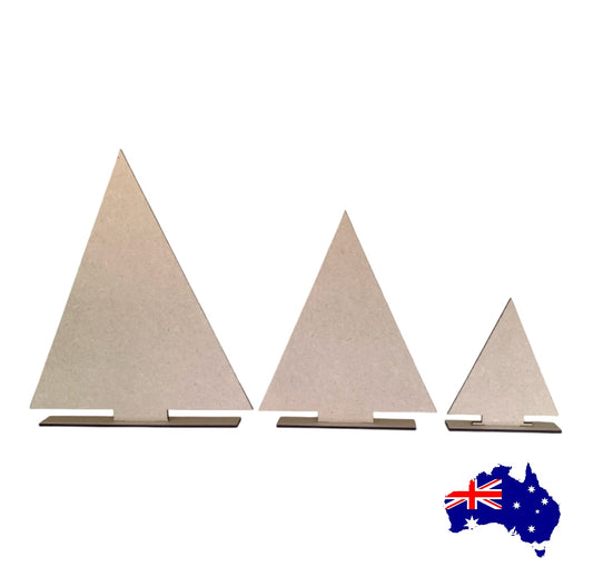 Standing MDF Christmas Trees Set of 3 | Laser Cut Craft Shapes | Aussie Made