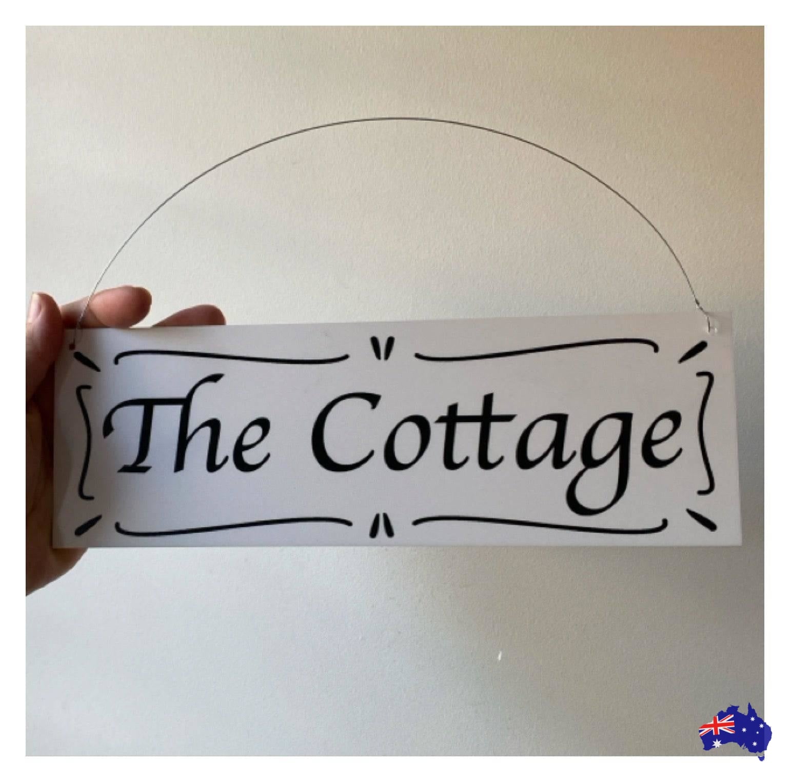 Cottage Custom Personalised French White Sign - The Renmy Store Homewares & Gifts 