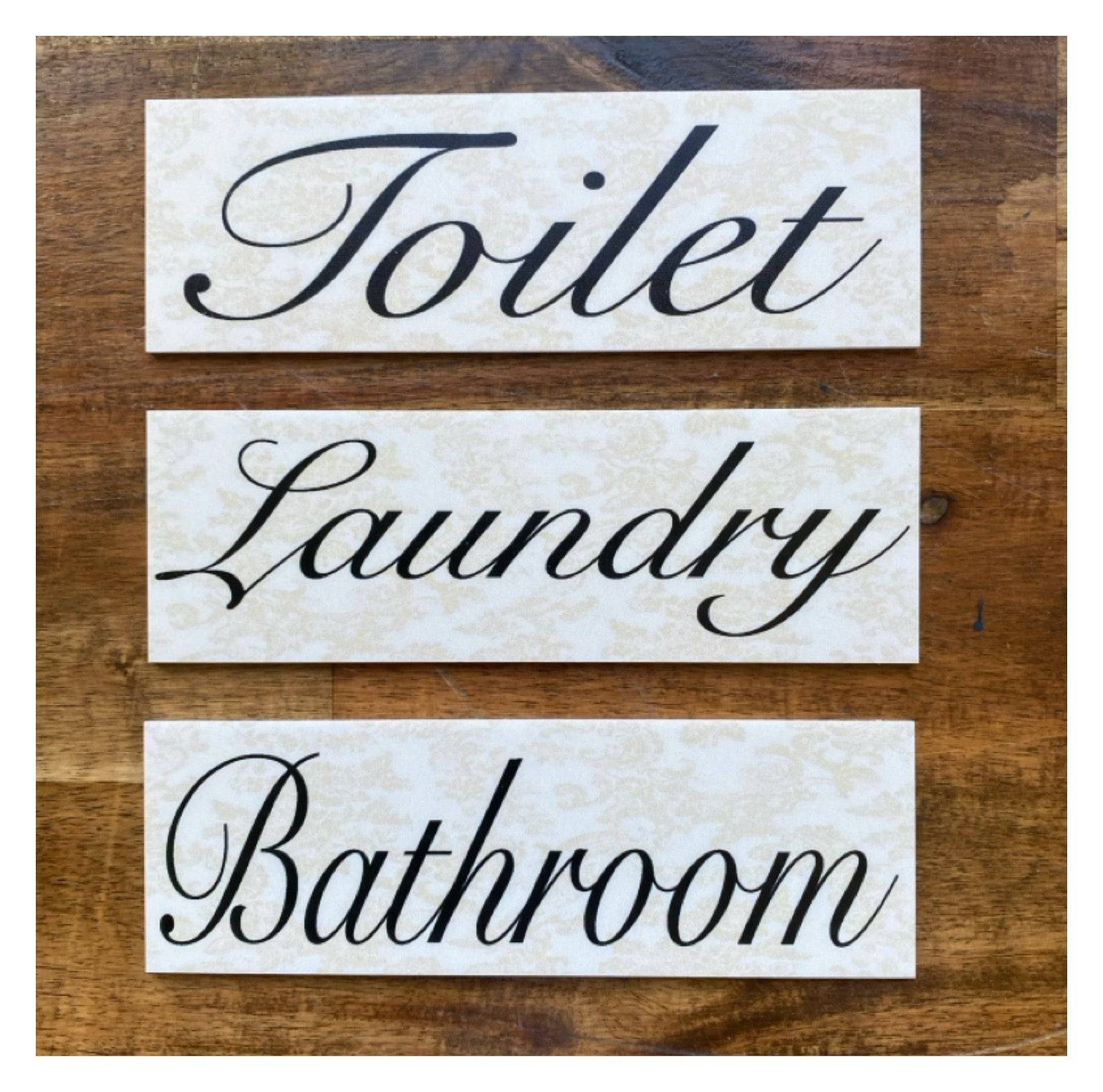 Vintage Door Room Sign Toilet Laundry Bathroom - The Renmy Store Homewares & Gifts 