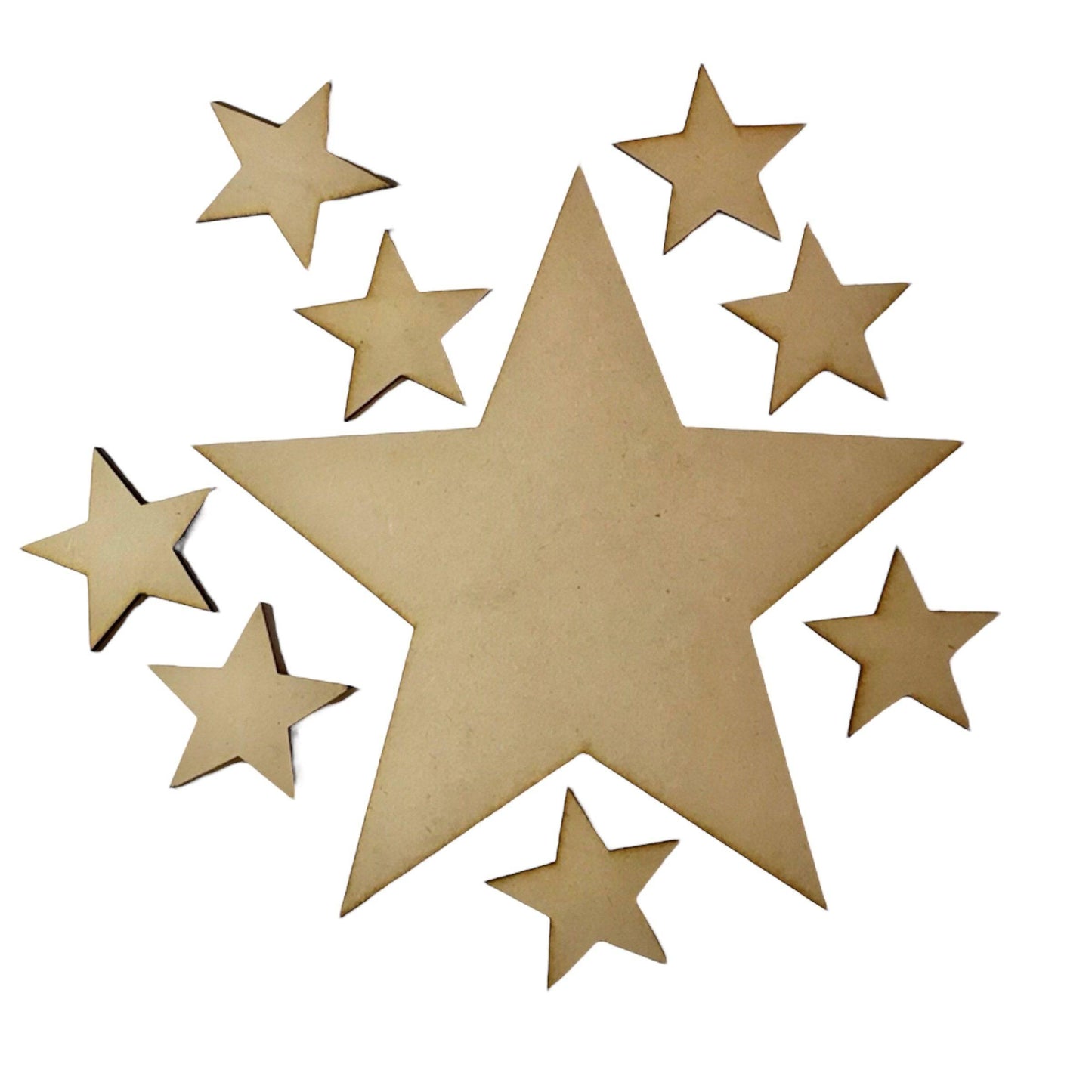 Star Stars Raw Wood MDF DIY Craft - The Renmy Store Homewares & Gifts 