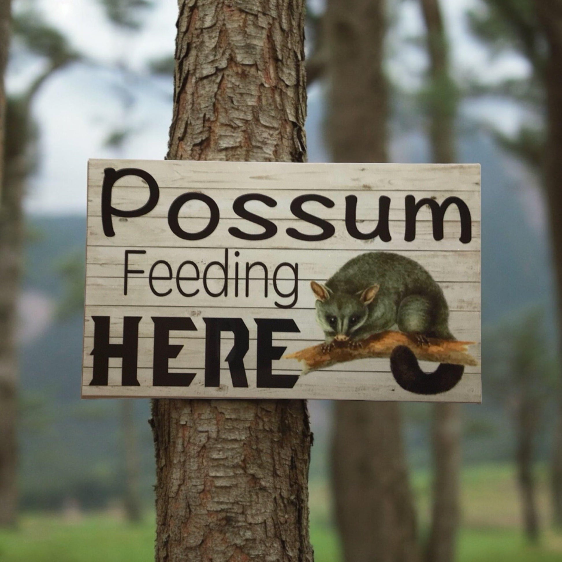 Possum Feeding Here Sign - The Renmy Store Homewares & Gifts 