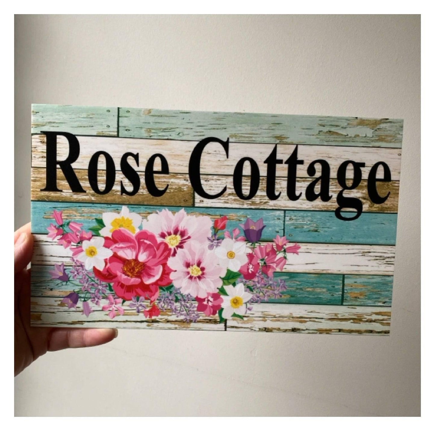 Floral Spring Pink Cottage Custom Sign - The Renmy Store Homewares & Gifts 