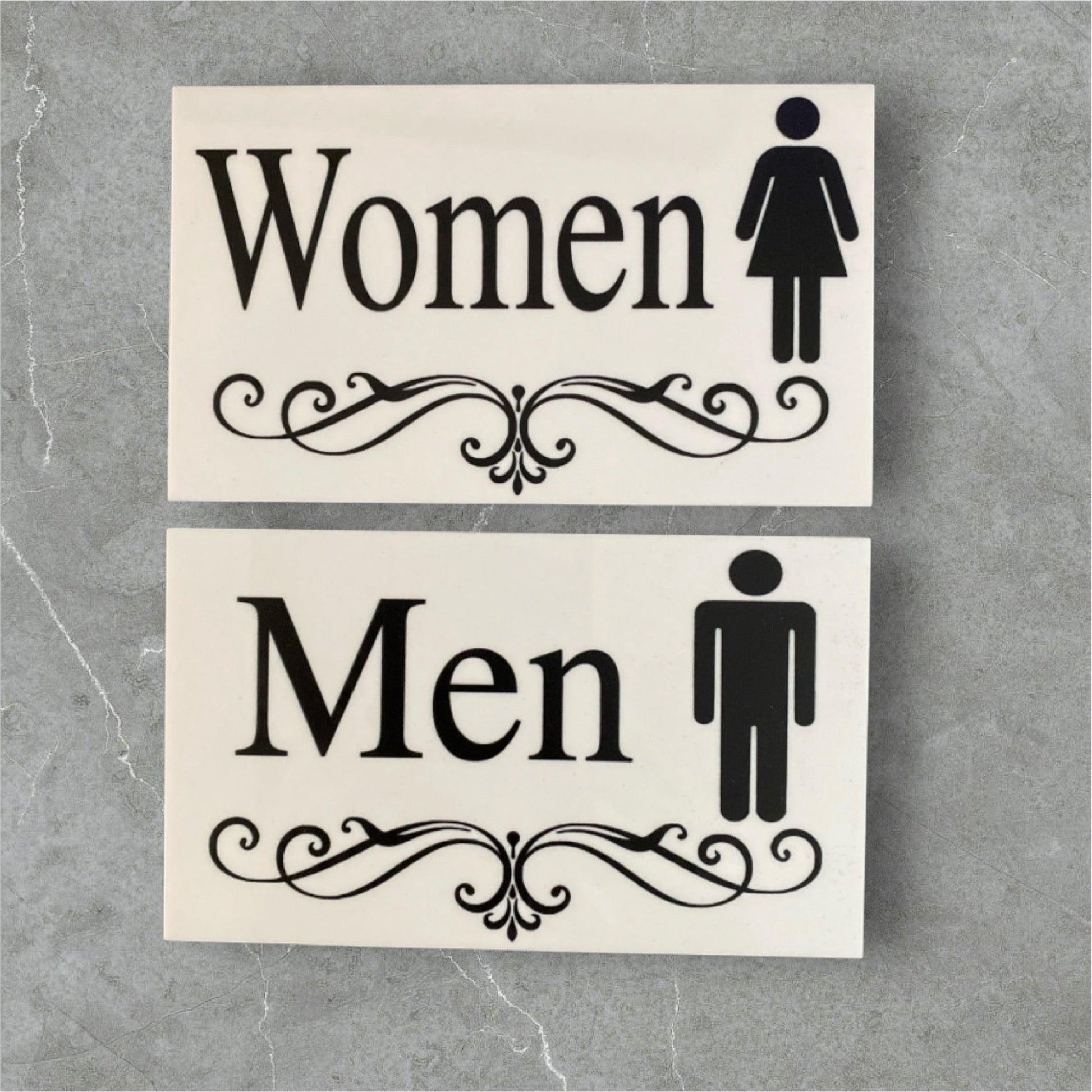 Toilet Door Women Men Vintage Scroll Sign - The Renmy Store Homewares & Gifts 