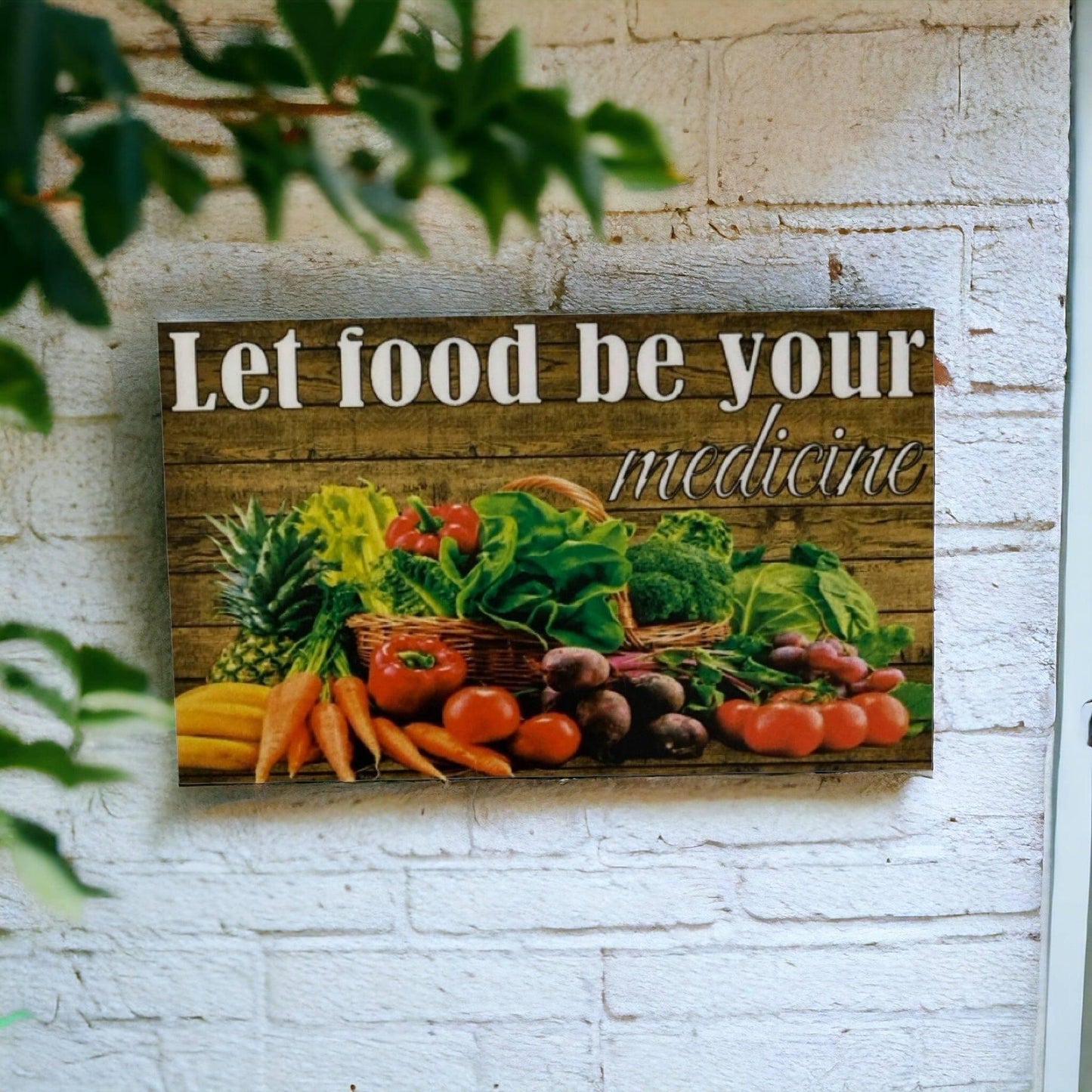 Let Food Be Your Medicine Fruit Vegetable Sign - The Renmy Store Homewares & Gifts 