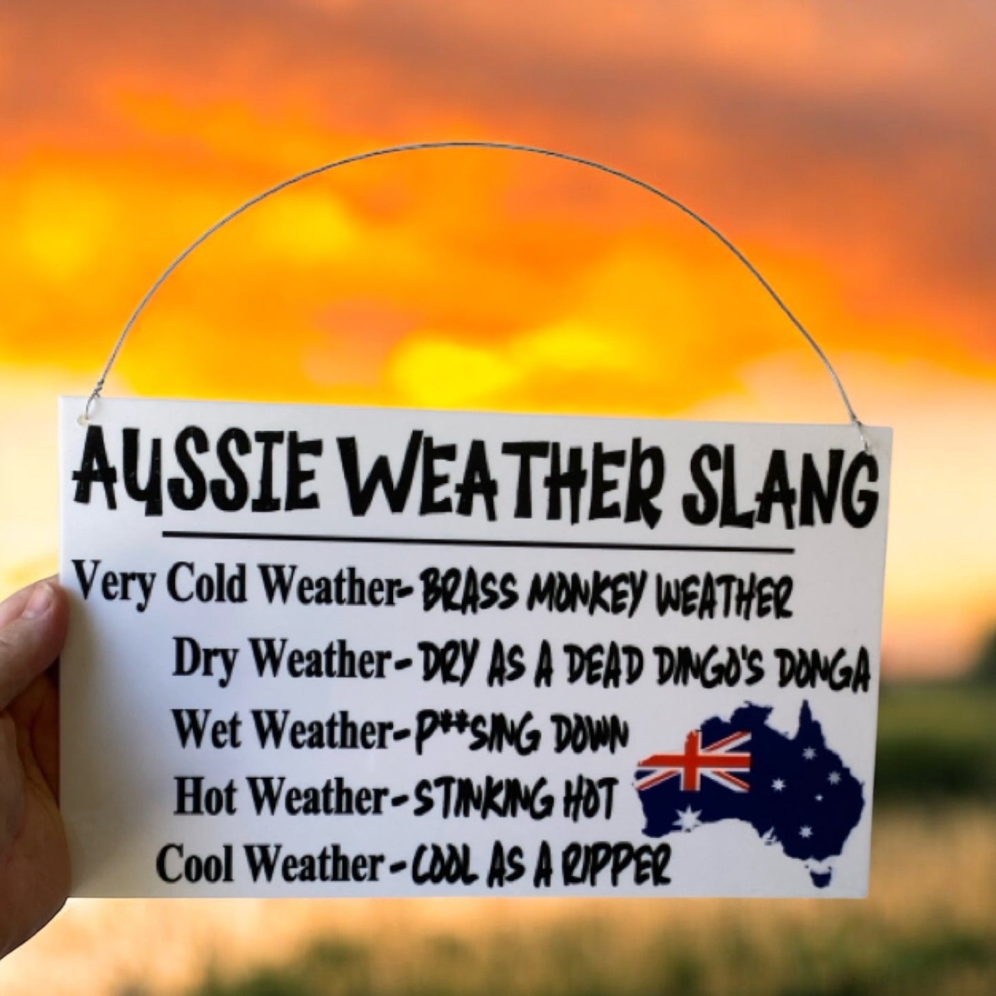 Aussie Weather Funny Slang Sign